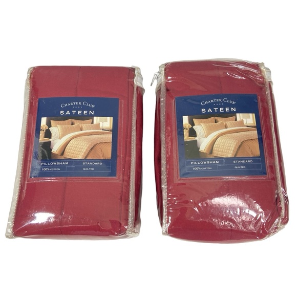 Charter Club Bedding Charter Club Red Quilted Pillow Shams X2 Poshmark